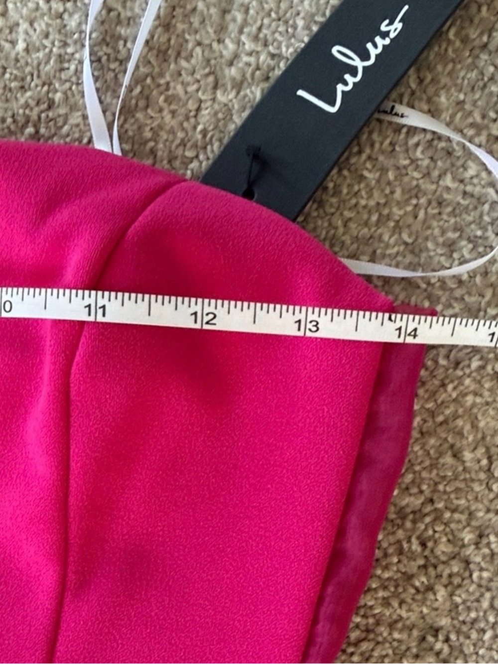 NWT Lulus Strapless Pink Midi Dress with sheer side panel, button details & slit - Picture 12 of 13